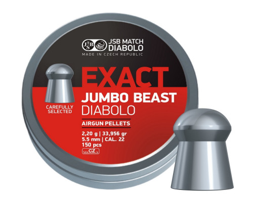 Пули JSB Exact Jumbo Beast Diabolo 5,5 мм, 2,2 грамм, 150 штук