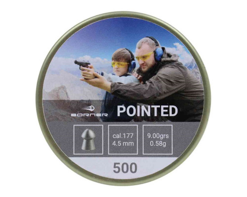 Пули Borner Pointed 4,5 мм, 0,58 грамм, 500 штук